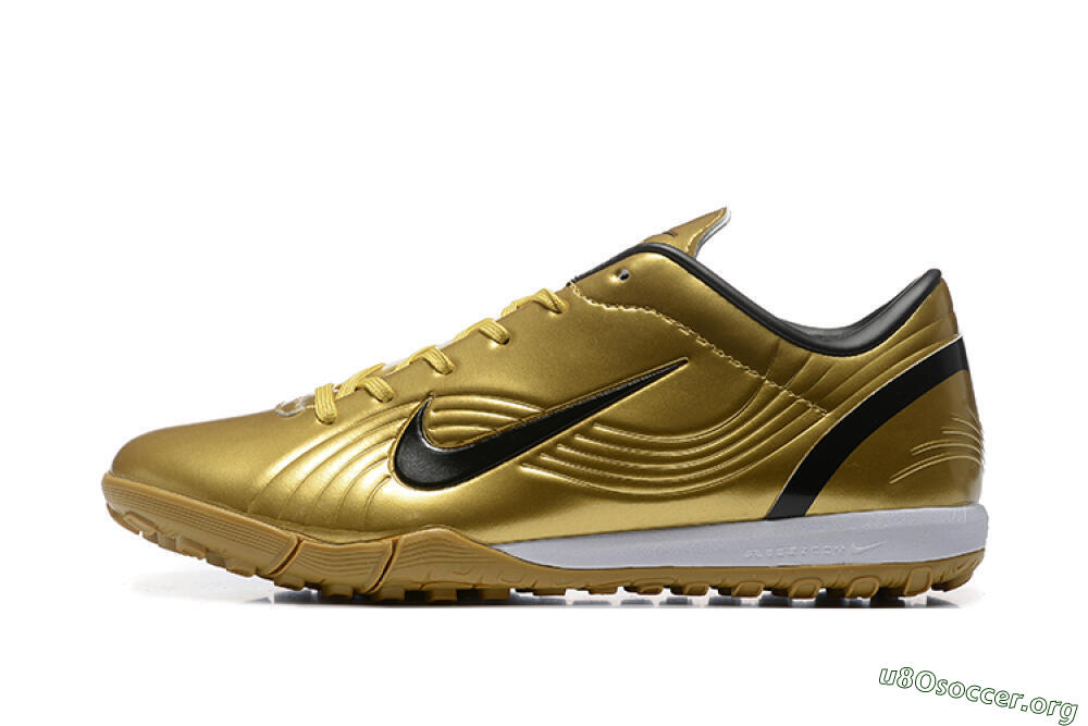 Nike Air Zoom Mercurial Vapor 1 Elite TF Football Shoes - Gold/Black/White 3