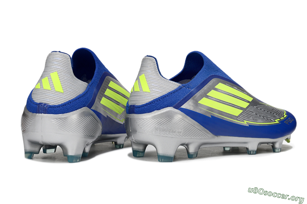 Messi x Adidas F50+ Elite FG Football Boots - Silver/Blue/Yellow 6