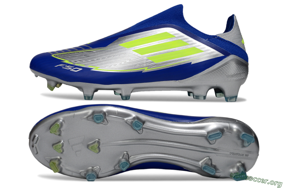 Messi x Adidas F50+ Elite FG Football Boots - Silver/Blue/Yellow 1