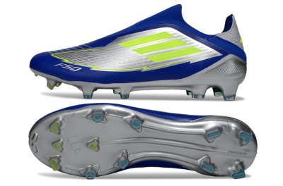 Messi x Adidas F50+ Elite FG Football Boots - Silver/Blue/Yellow