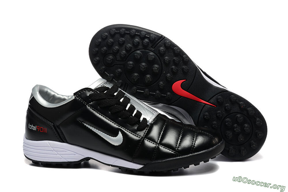 Nike Total 90 III TF Football Shoes - Black/Silver/White 2
