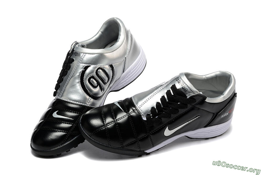 Nike Total 90 III TF Football Shoes - Black/Silver/White 6
