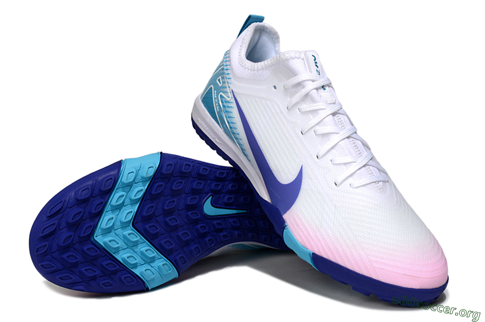 Nike Air Zoom Mercurial Vapor 16 Pro TF Football Shoes - White/Purple/Jade 0
