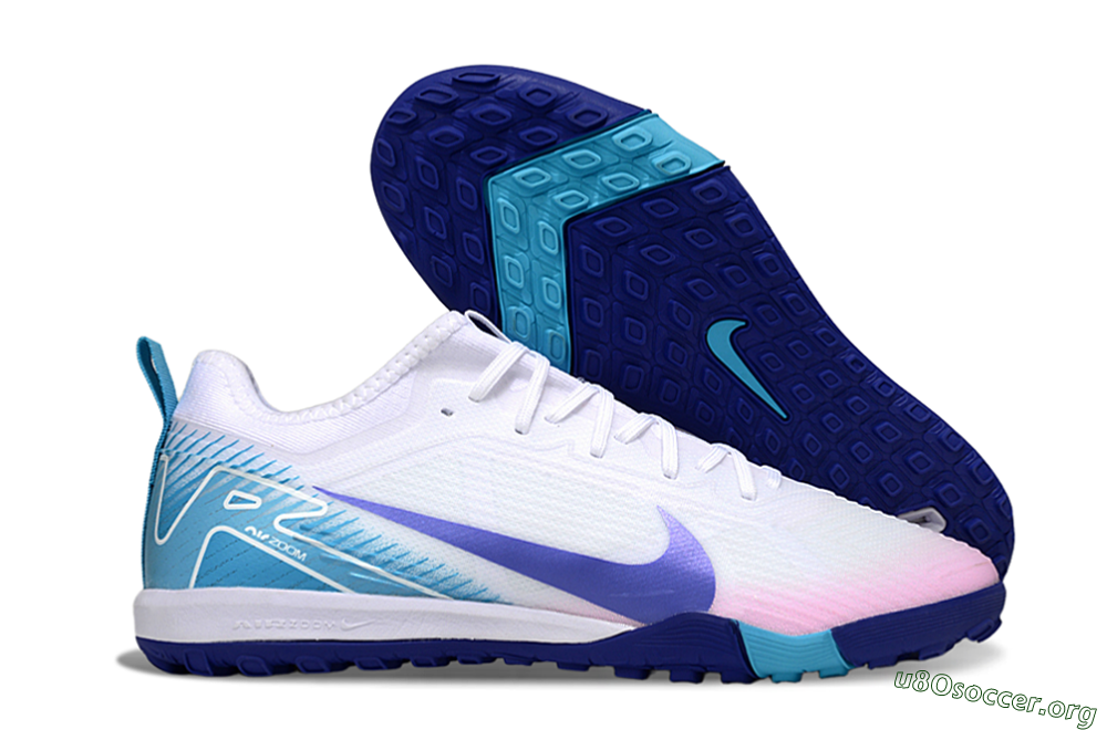 Nike Air Zoom Mercurial Vapor 16 Pro TF Football Shoes - White/Purple/Jade 2