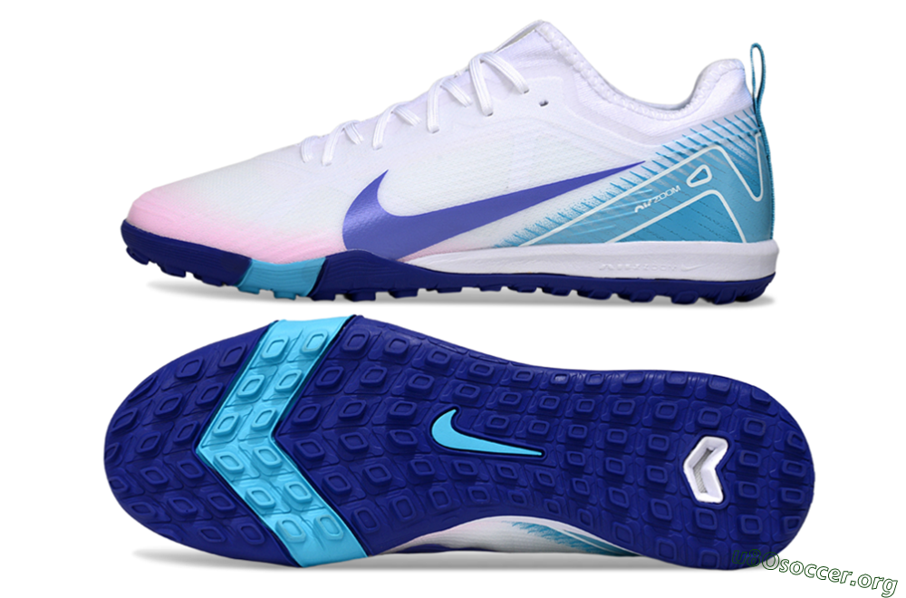Nike Air Zoom Mercurial Vapor 16 Pro TF Football Shoes - White/Purple/Jade 1