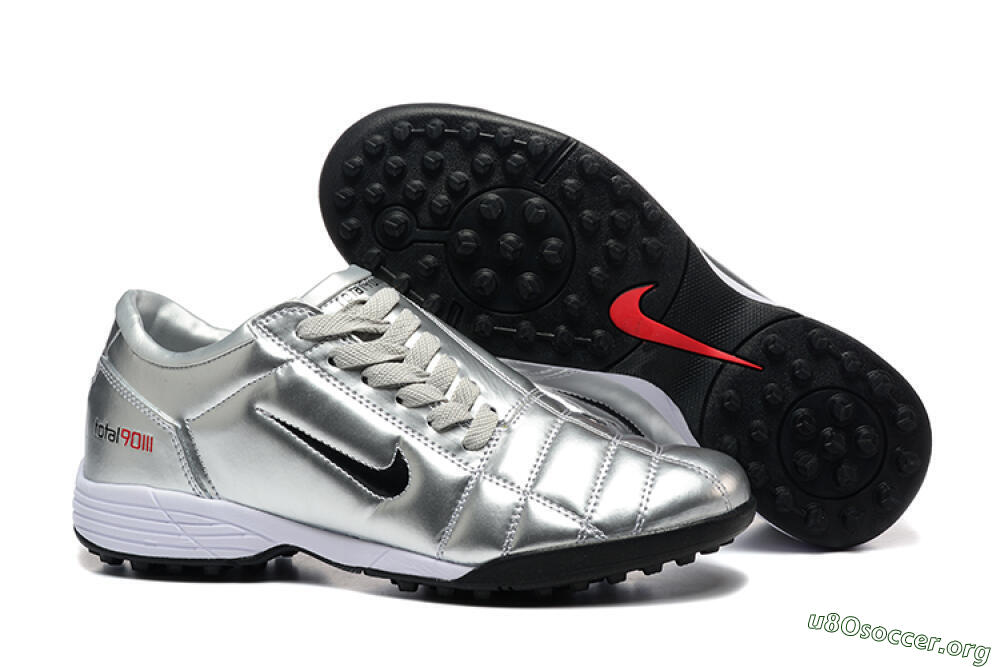 Nike Total 90 III TF Football Shoes - Silver/Black/White 2