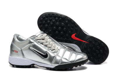 Nike Total 90 III TF Football Shoes - Silver/Black/White