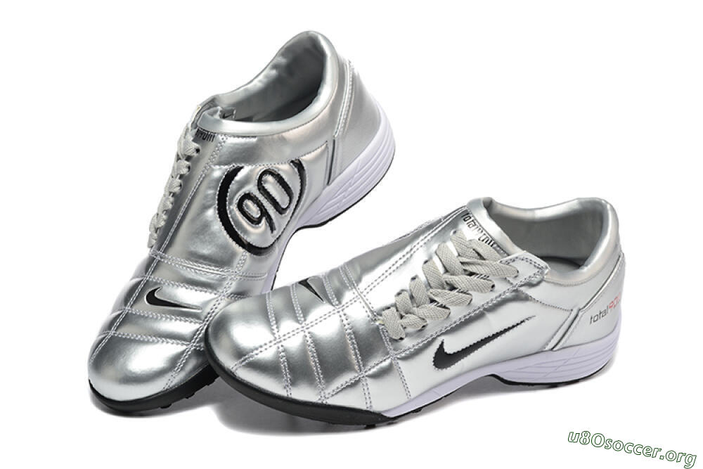 Nike Total 90 III TF Football Shoes - Silver/Black/White 6