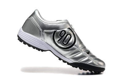 Nike Total 90 III TF Football Shoes - Silver/Black/White