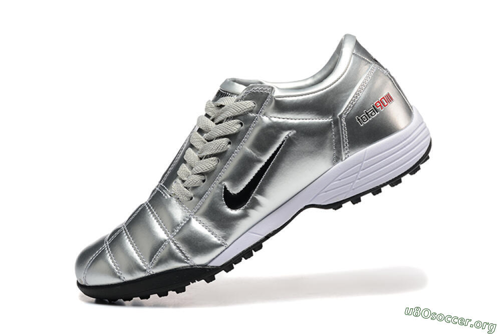 Nike Total 90 III TF Football Shoes - Silver/Black/White 8