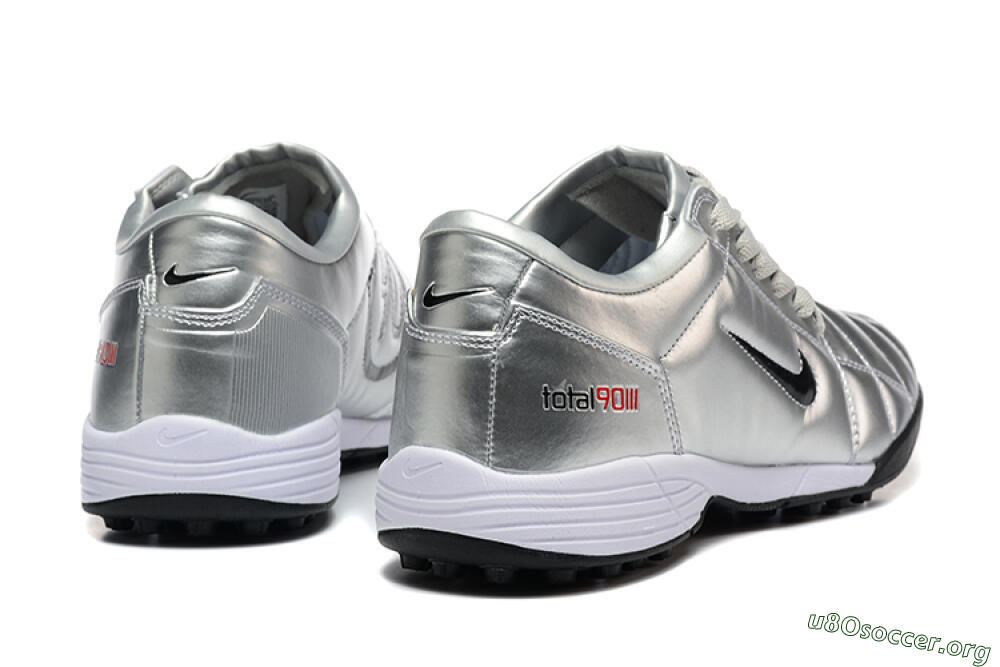 Nike Total 90 III TF Football Shoes - Silver/Black/White 9