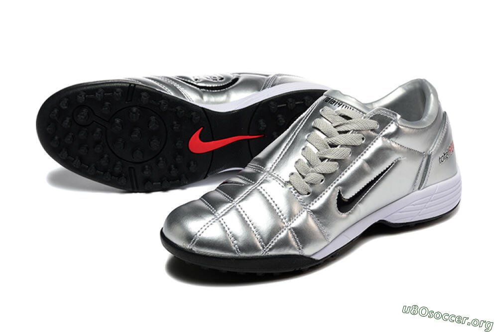 Nike Total 90 III TF Football Shoes - Silver/Black/White 0