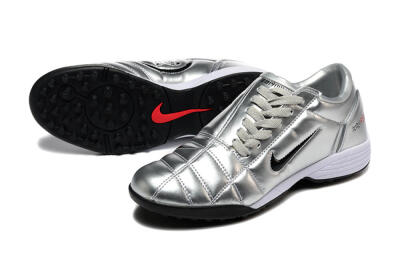 Nike Total 90 III TF Football Shoes - Silver/Black/White