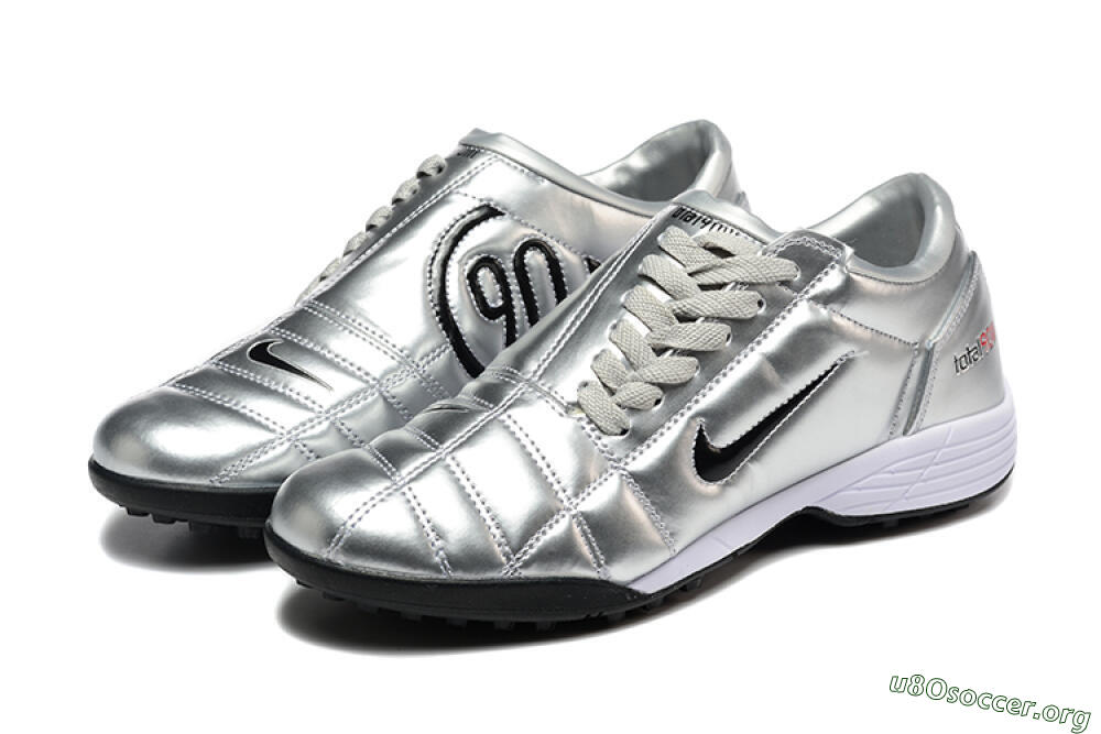 Nike Total 90 III TF Football Shoes - Silver/Black/White 5