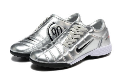 Nike Total 90 III TF Football Shoes - Silver/Black/White