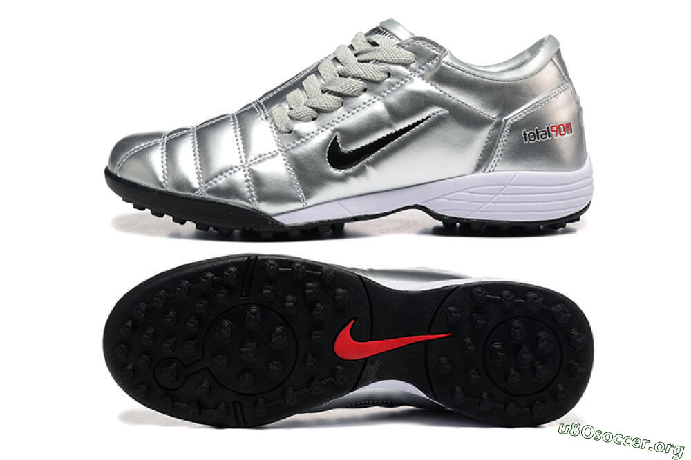 Nike Total 90 III TF Football Shoes - Silver/Black/White 1