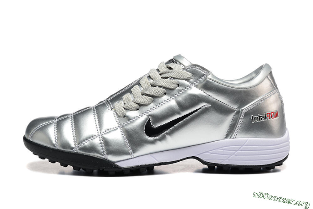 Nike Total 90 III TF Football Shoes - Silver/Black/White 3