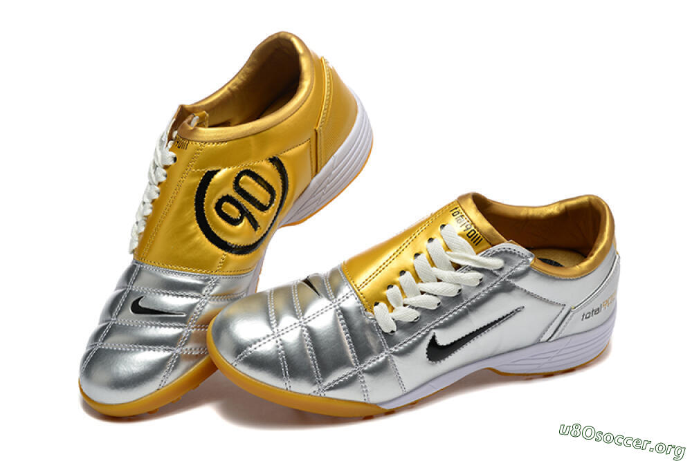 Nike Total 90 III TF Football Shoes - Silver/Black/Yellow 6