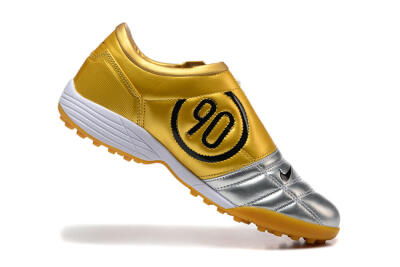 Nike Total 90 III TF Football Shoes - Silver/Black/Yellow