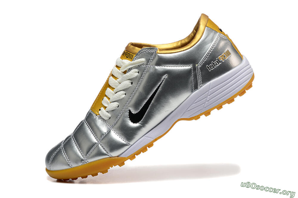 Nike Total 90 III TF Football Shoes - Silver/Black/Yellow 8