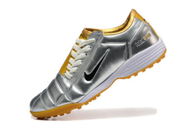 Nike Total 90 III TF Football Shoes - Silver/Black/Yellow