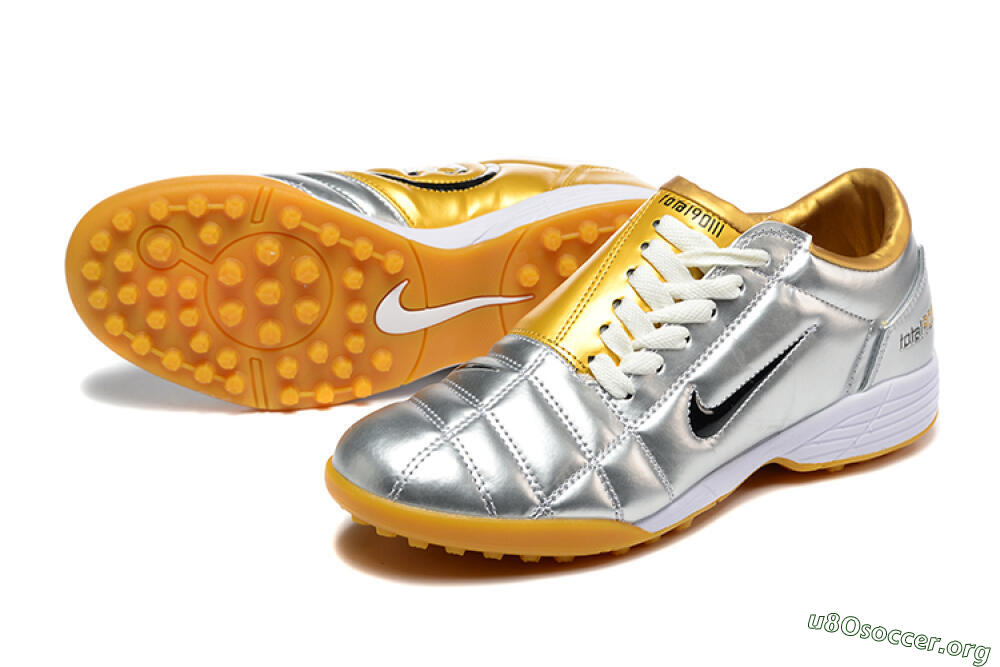 Nike Total 90 III TF Football Shoes - Silver/Black/Yellow 0