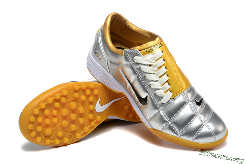 Nike Total 90 III TF Football Shoes - Silver/Black/Yellow 4