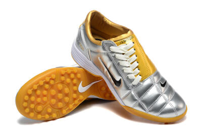 Nike Total 90 III TF Football Shoes - Silver/Black/Yellow