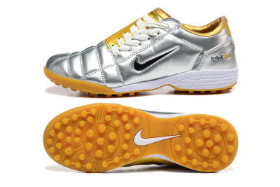 Nike Total 90 III TF Football Shoes - Silver/Black/Yellow