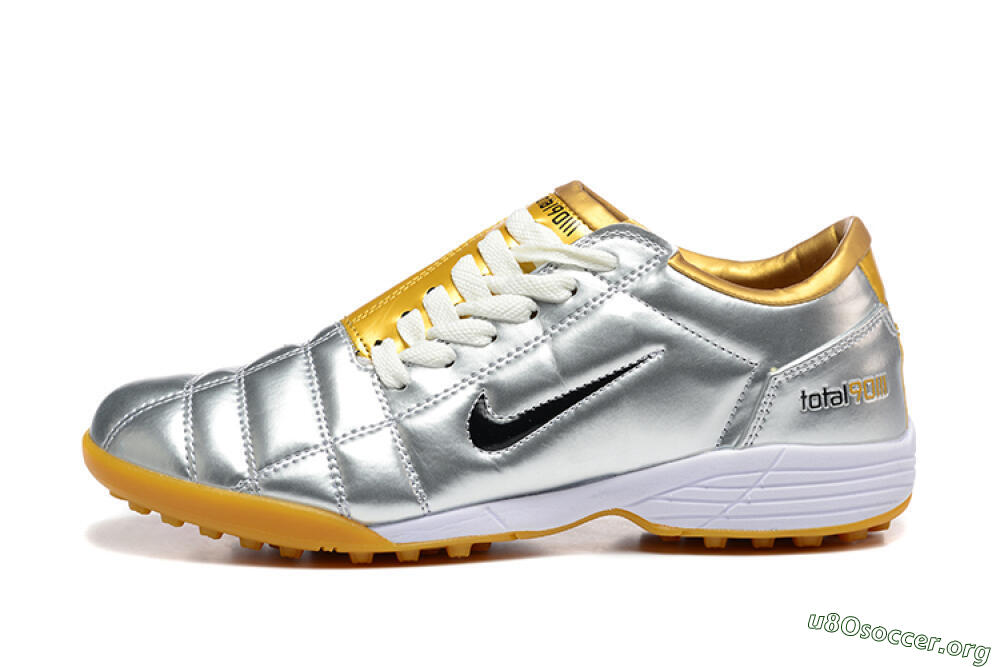 Nike Total 90 III TF Football Shoes - Silver/Black/Yellow 3