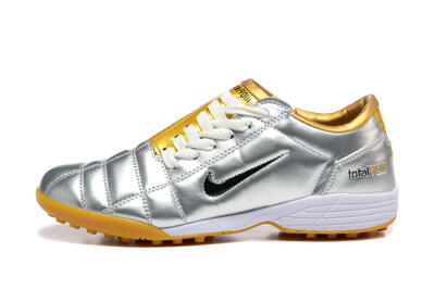 Nike Total 90 III TF Football Shoes - Silver/Black/Yellow