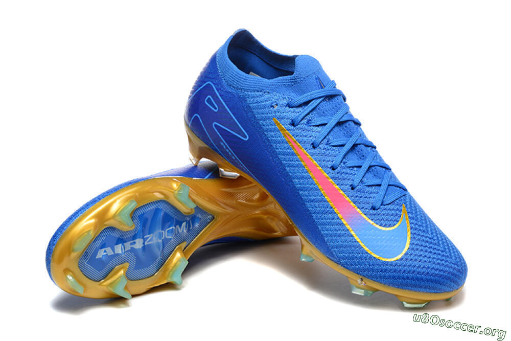 Nike Air Zoom Mercurial Vapor 16 Elite FG Football Boots - Blue/Gold/Pink 4
