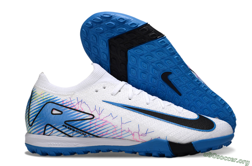 Nike Air Zoom Mercurial Vapor 16 Elite TF Football Shoes - White/Blue/Black 2