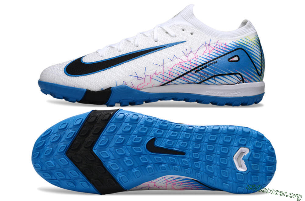 Nike Air Zoom Mercurial Vapor 16 Elite TF Football Shoes - White/Blue/Black 1