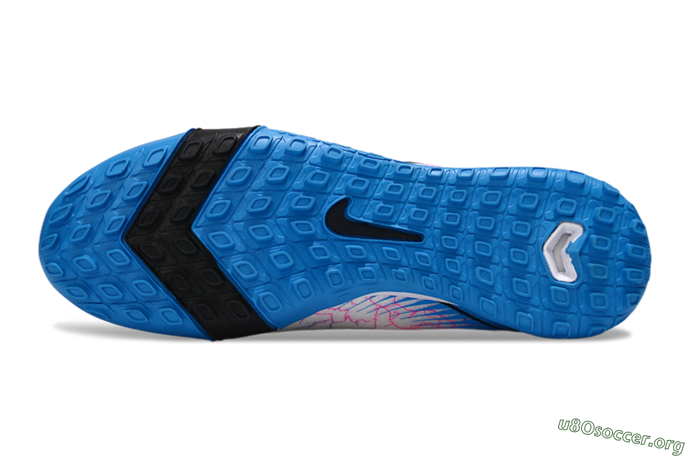 Nike Air Zoom Mercurial Vapor 16 Elite TF Football Shoes - White/Blue/Black 6