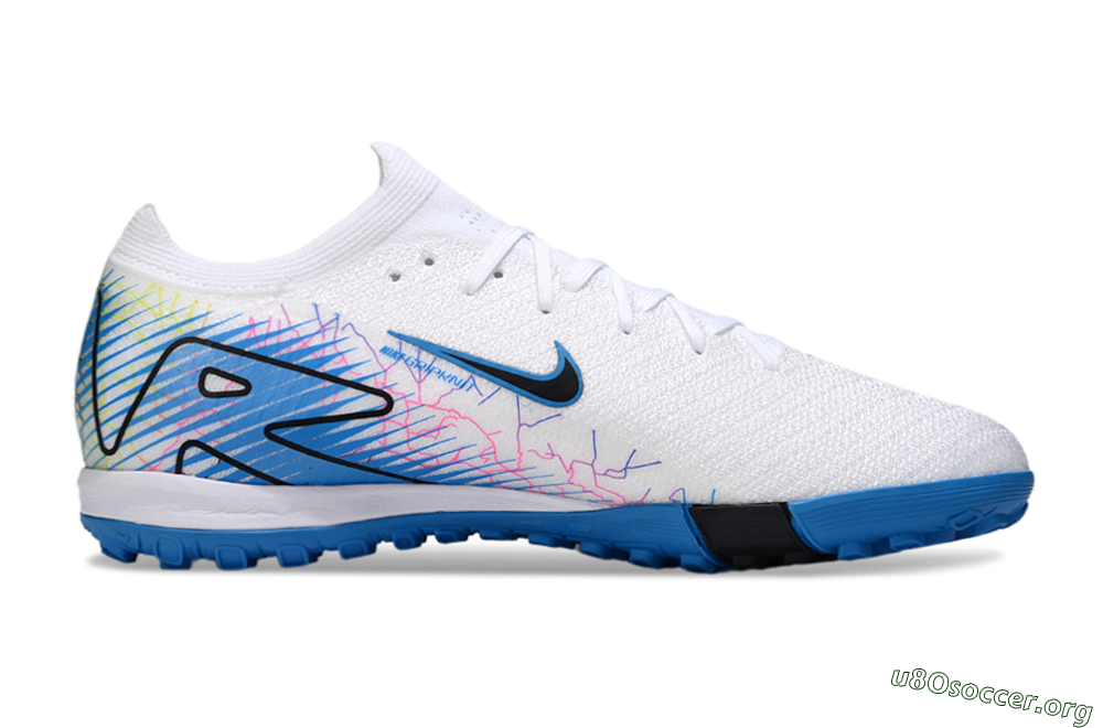 Nike Air Zoom Mercurial Vapor 16 Elite TF Football Shoes - White/Blue/Black 7