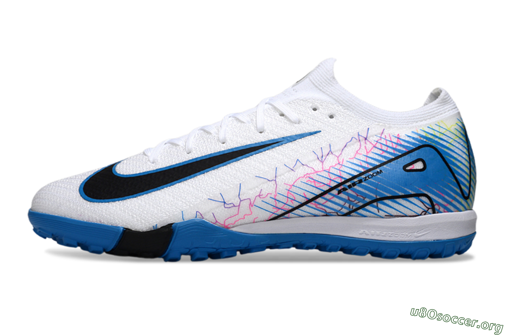 Nike Air Zoom Mercurial Vapor 16 Elite TF Football Shoes - White/Blue/Black 3