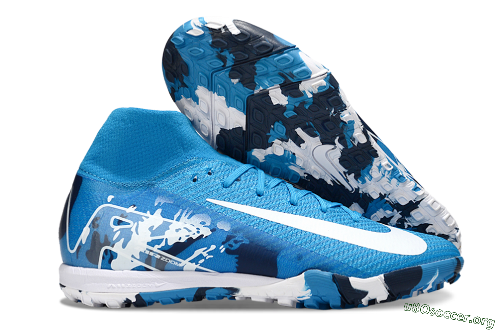 Nike Air Zoom Mercurial Superfly 10 Elite TF Football Shoes - Blue/White 2
