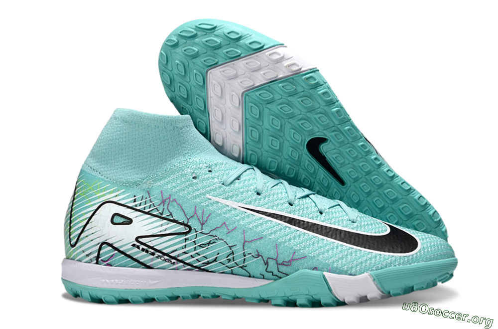 Nike Air Zoom Mercurial Superfly 10 Elite TF Football Shoes - Jade/Black/White 2