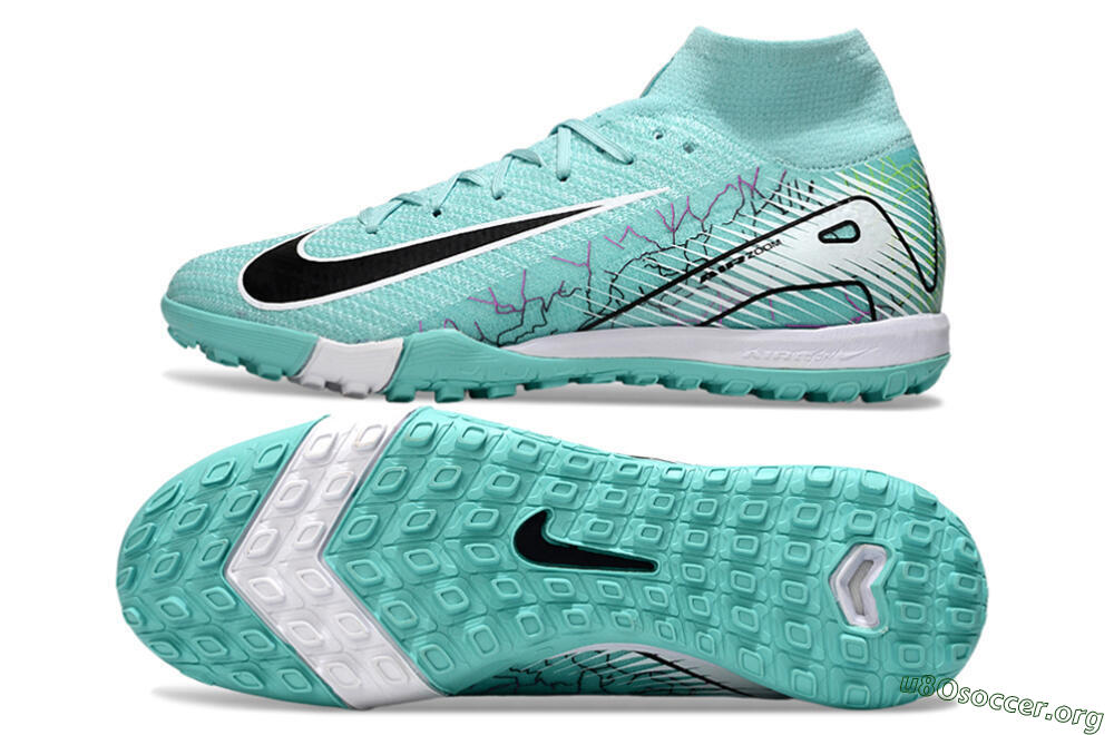 Nike Air Zoom Mercurial Superfly 10 Elite TF Football Shoes - Jade/Black/White 1