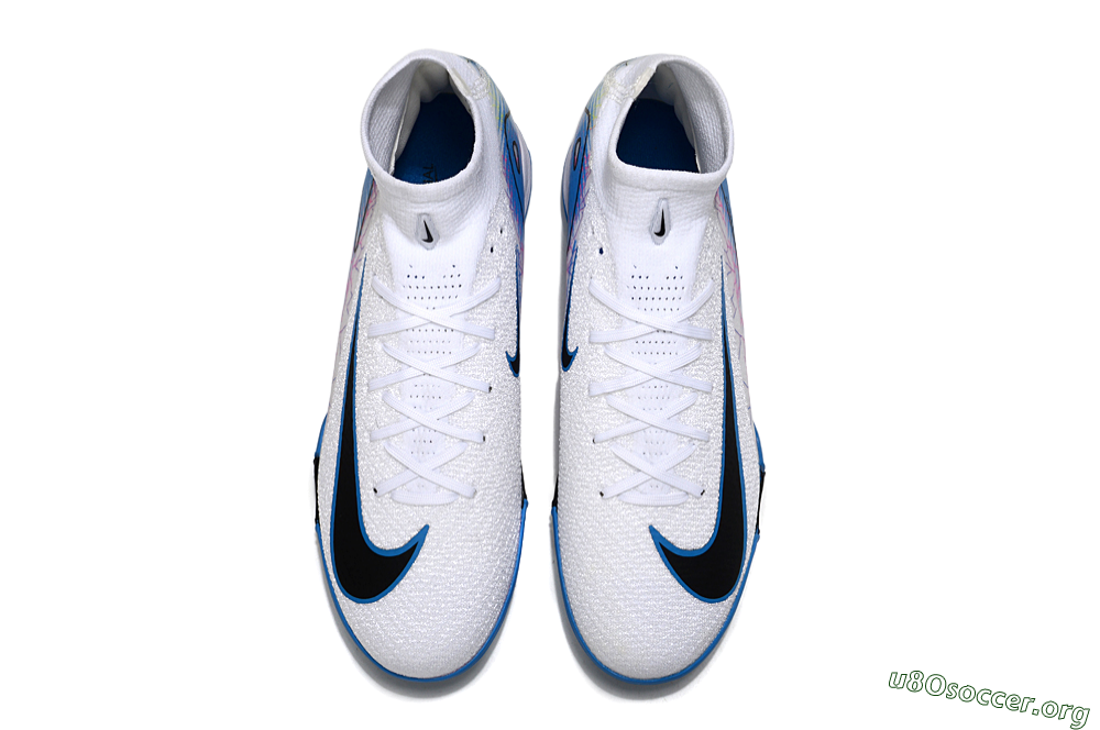 Nike Air Zoom Mercurial Superfly 10 Elite TF Football Shoes - White/Blue/Black 4