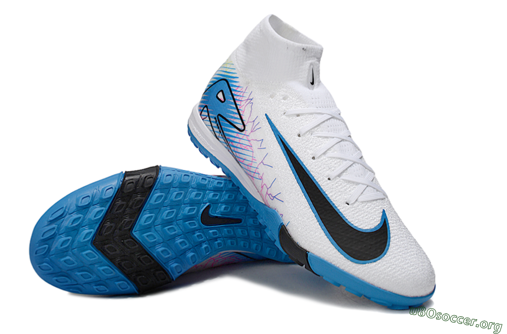 Nike Air Zoom Mercurial Superfly 10 Elite TF Football Shoes - White/Blue/Black 0