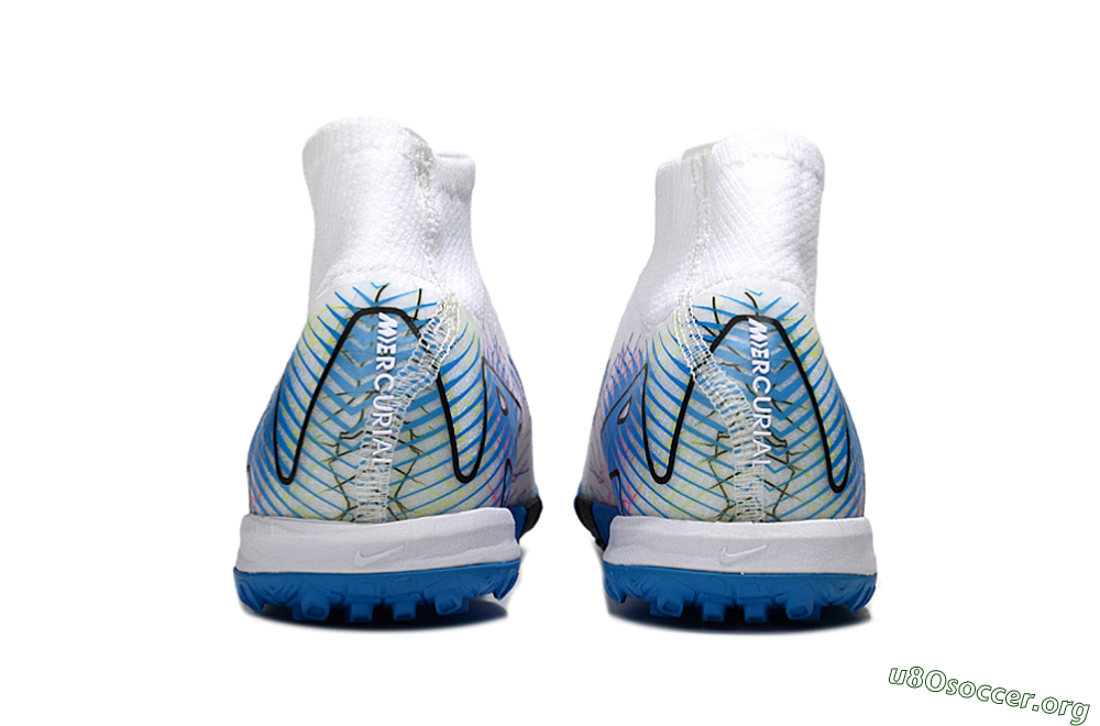 Nike Air Zoom Mercurial Superfly 10 Elite TF Football Shoes - White/Blue/Black 5