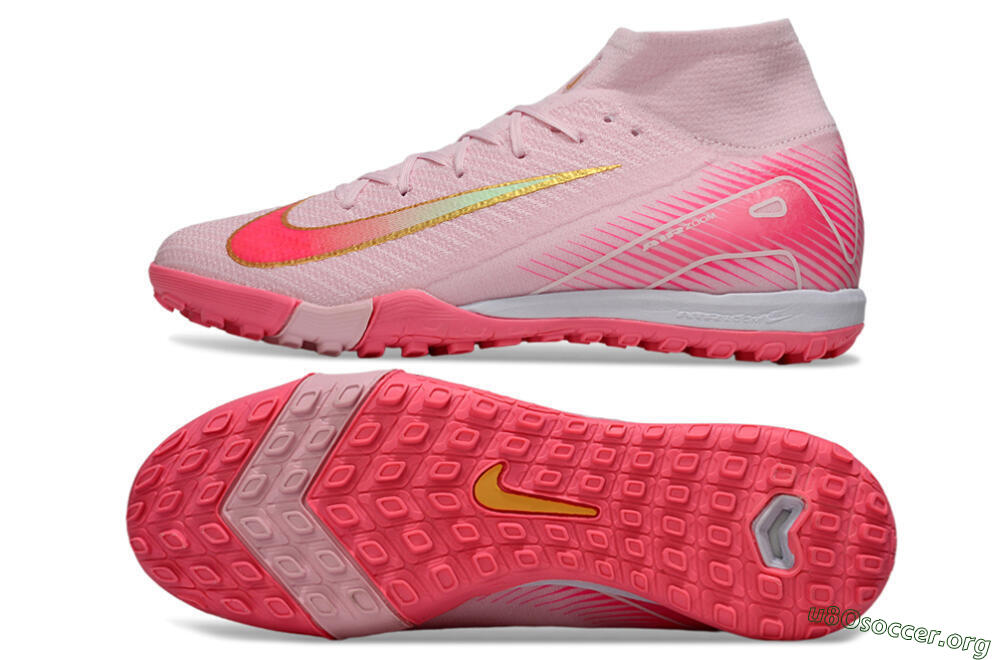 Nike Air Zoom Mercurial Superfly 10 Elite TF Football Shoes - Pink/Red/Gold 1
