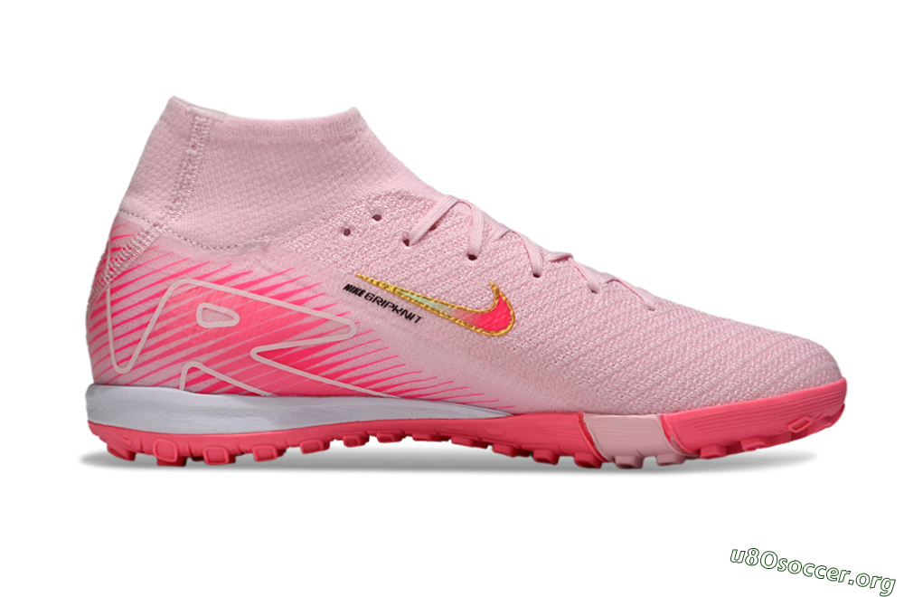 Nike Air Zoom Mercurial Superfly 10 Elite TF Football Shoes - Pink/Red/Gold 7