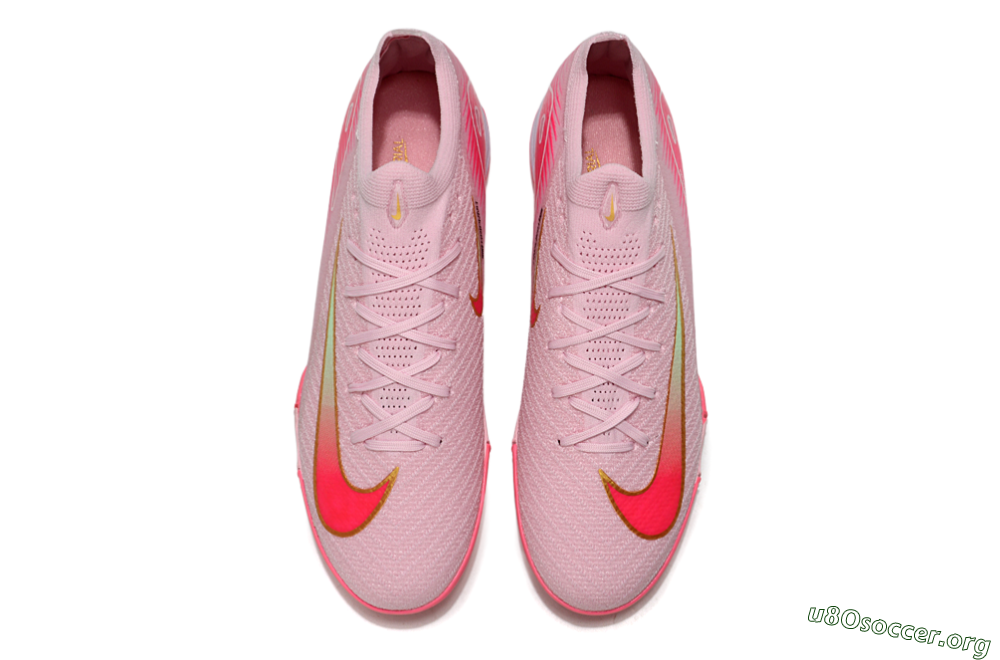 Nike Air Zoom Mercurial Vapor 16 Elite TF Football Shoes - Pink/Gold/White 4