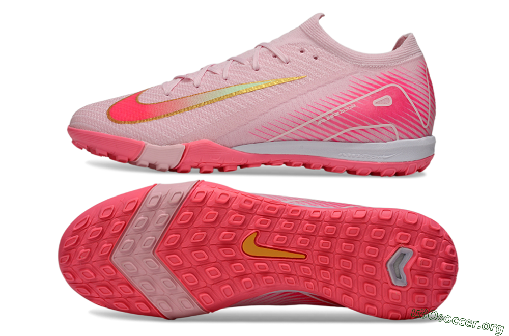 Nike Air Zoom Mercurial Vapor 16 Elite TF Football Shoes - Pink/Gold/White 1