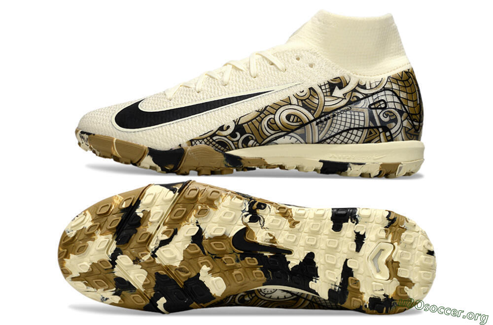 Nike Air Zoom Mercurial Superfly 10 Elite TF Football Shoes - Beige/Black/Brown 1