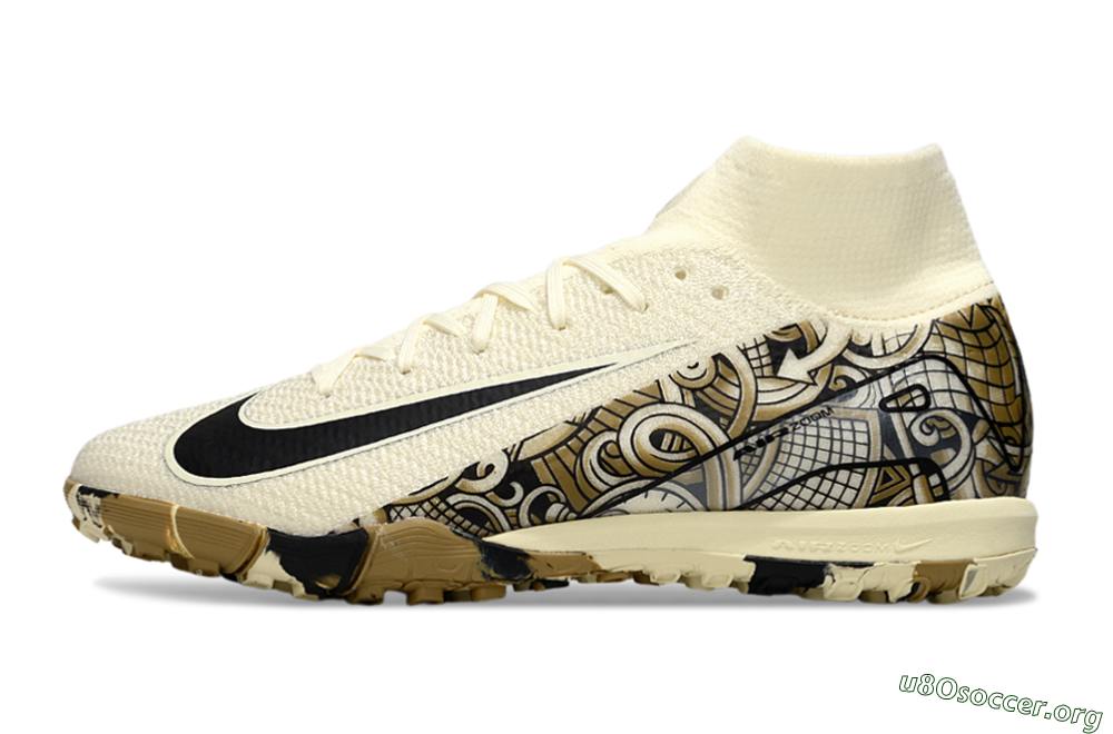 Nike Air Zoom Mercurial Superfly 10 Elite TF Football Shoes - Beige/Black/Brown 3