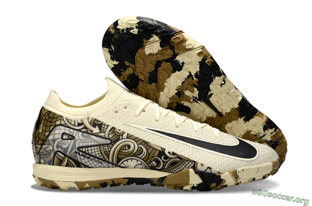 Nike Air Zoom Mercurial Vapor 16 Elite TF Football Shoes - Beige/Black/Brown 2